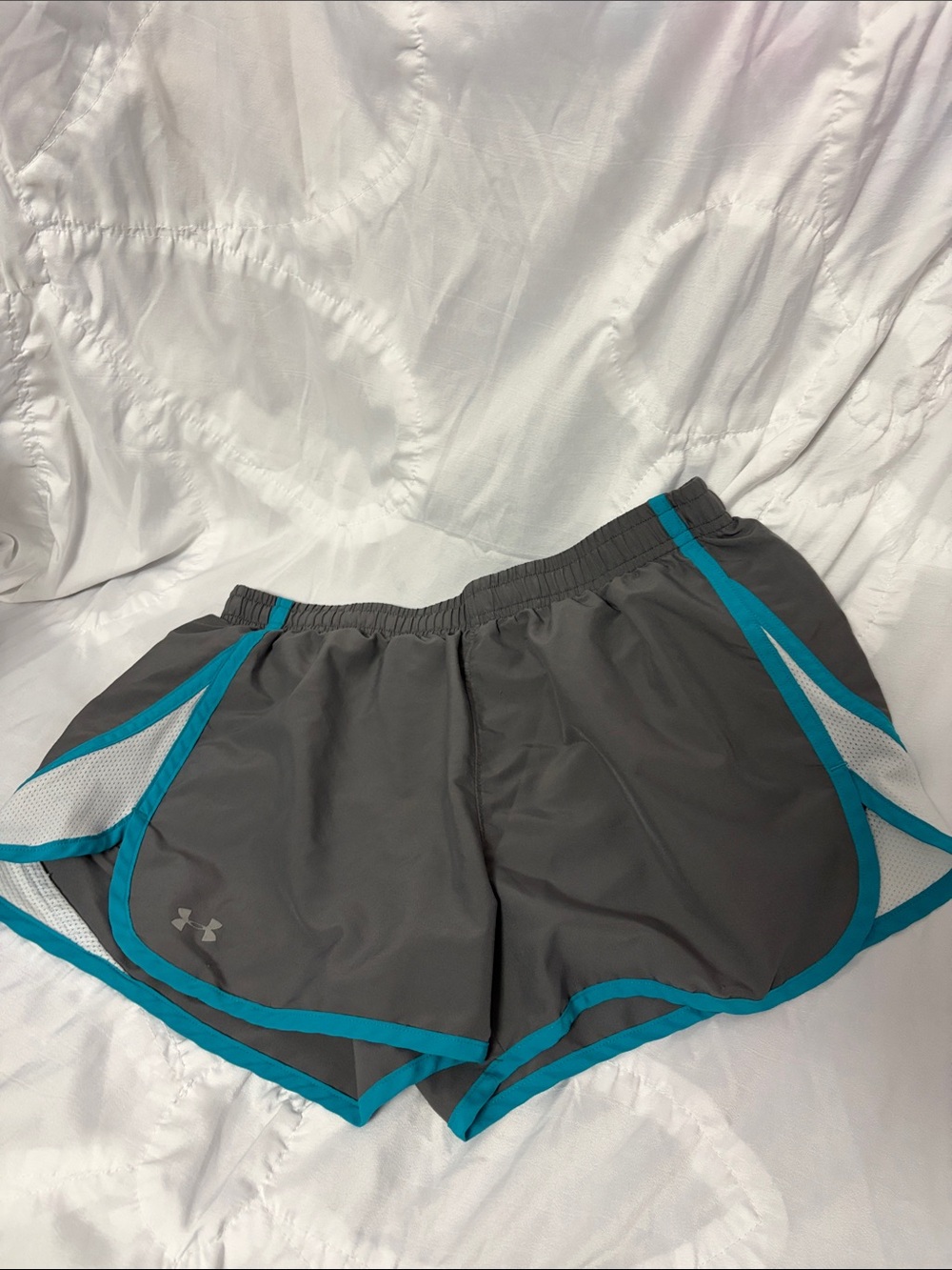 Under Armour Women's Gray Shorts with Teal Trim